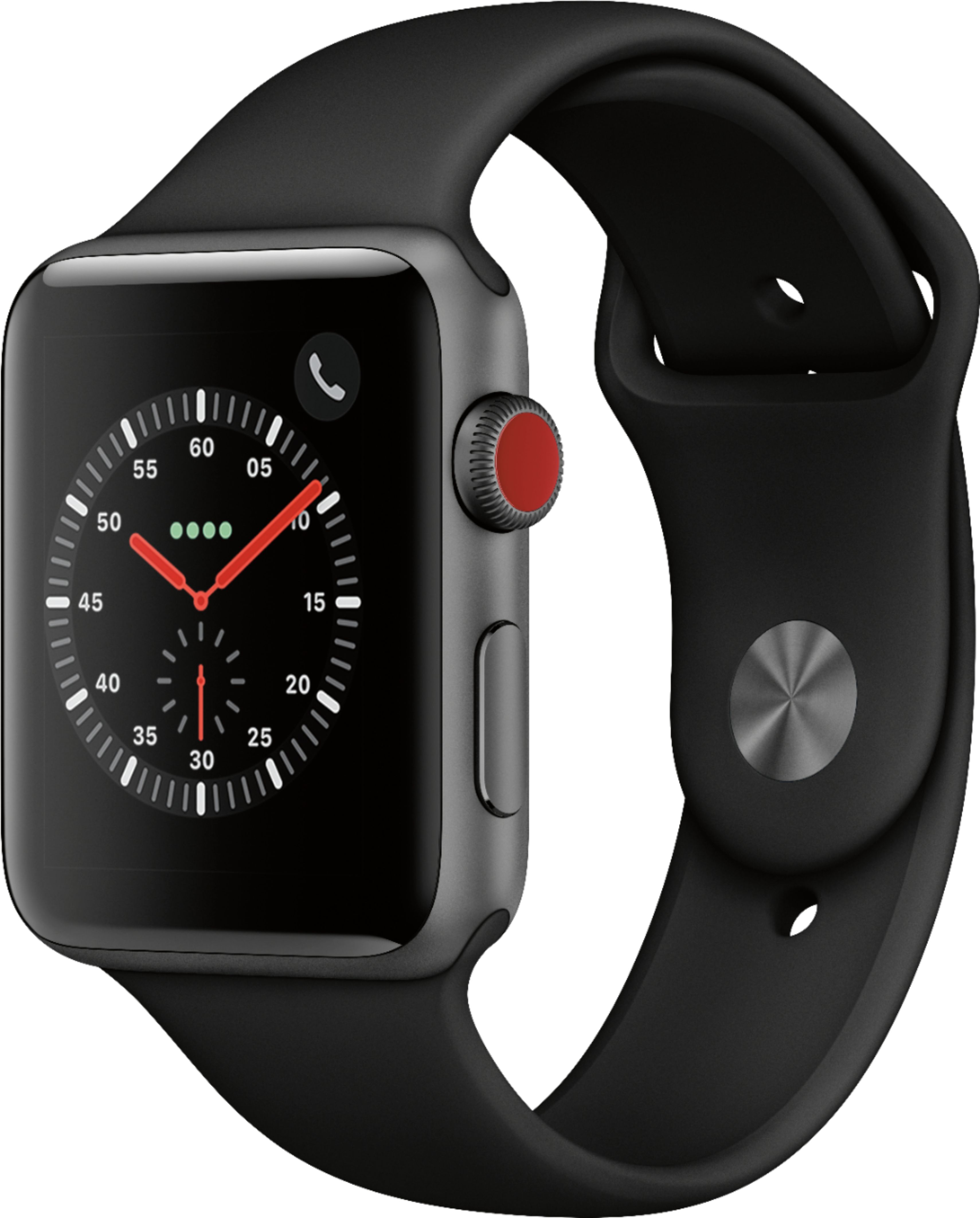 Смарт-годинник Apple Watch Series 3 (GPS-4G) 42mm Space Grey Aluminium Case with Black Sport Band (MTGT2)
